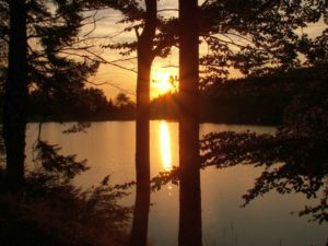 Sonnenuntergang am Schlesingerteich Herbst